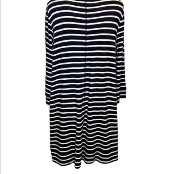 Caslon black and white striped 3/4 sleeve tunic top size L - Picture 4 of 14